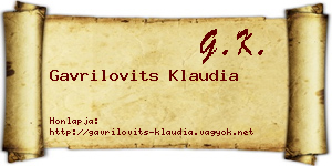 Gavrilovits Klaudia névjegykártya