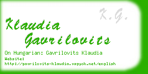 klaudia gavrilovits business card